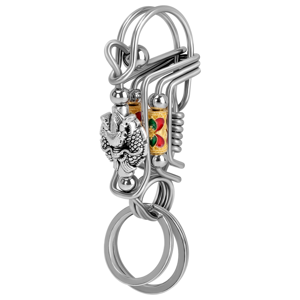 Outdoor Lighting Art - Stainless steel Keychains, Handmade Light Grey