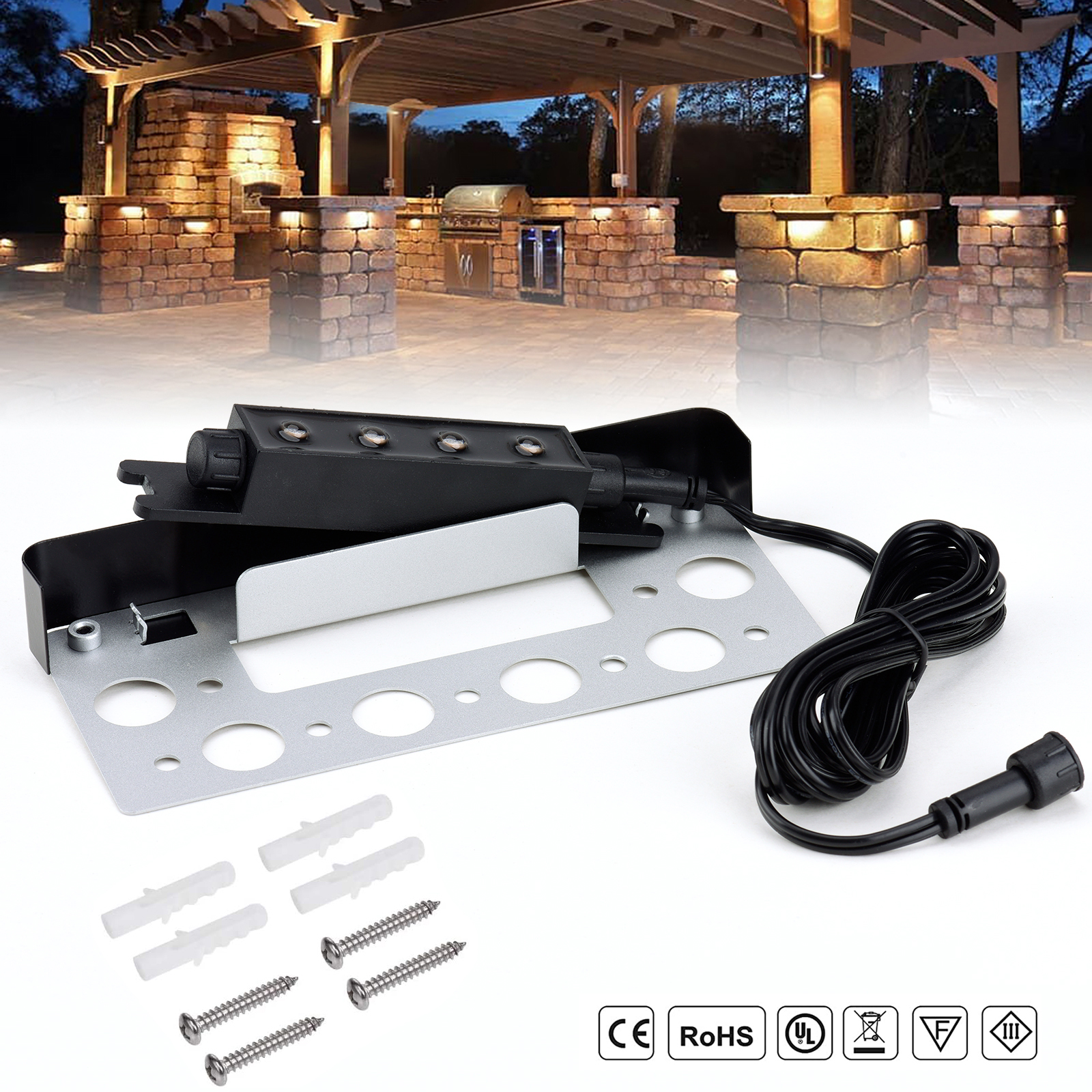 Outdoor Lighting Low Voltage - 7 Inch LED Hardscape Lights,Retaining Wall