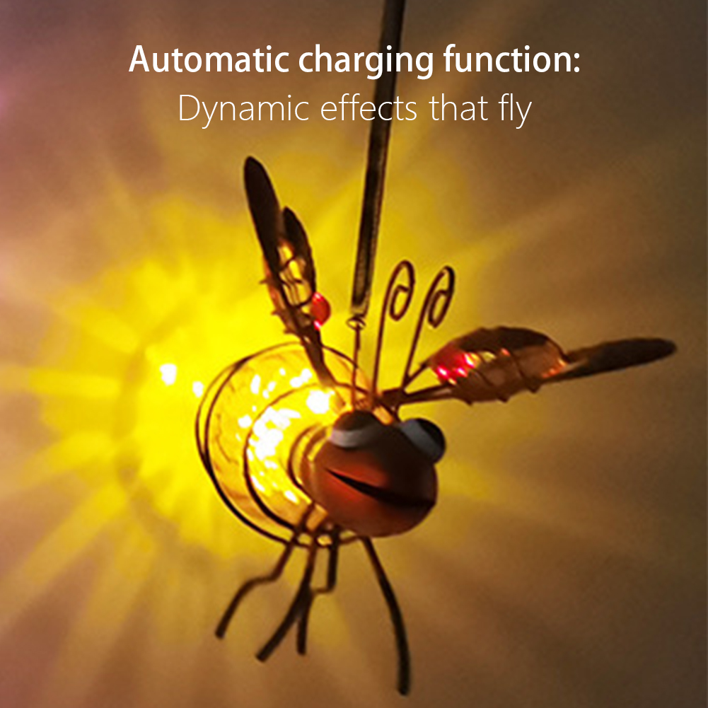 Outdoor Lighting Art - Solar Iron Insect Statue With LED