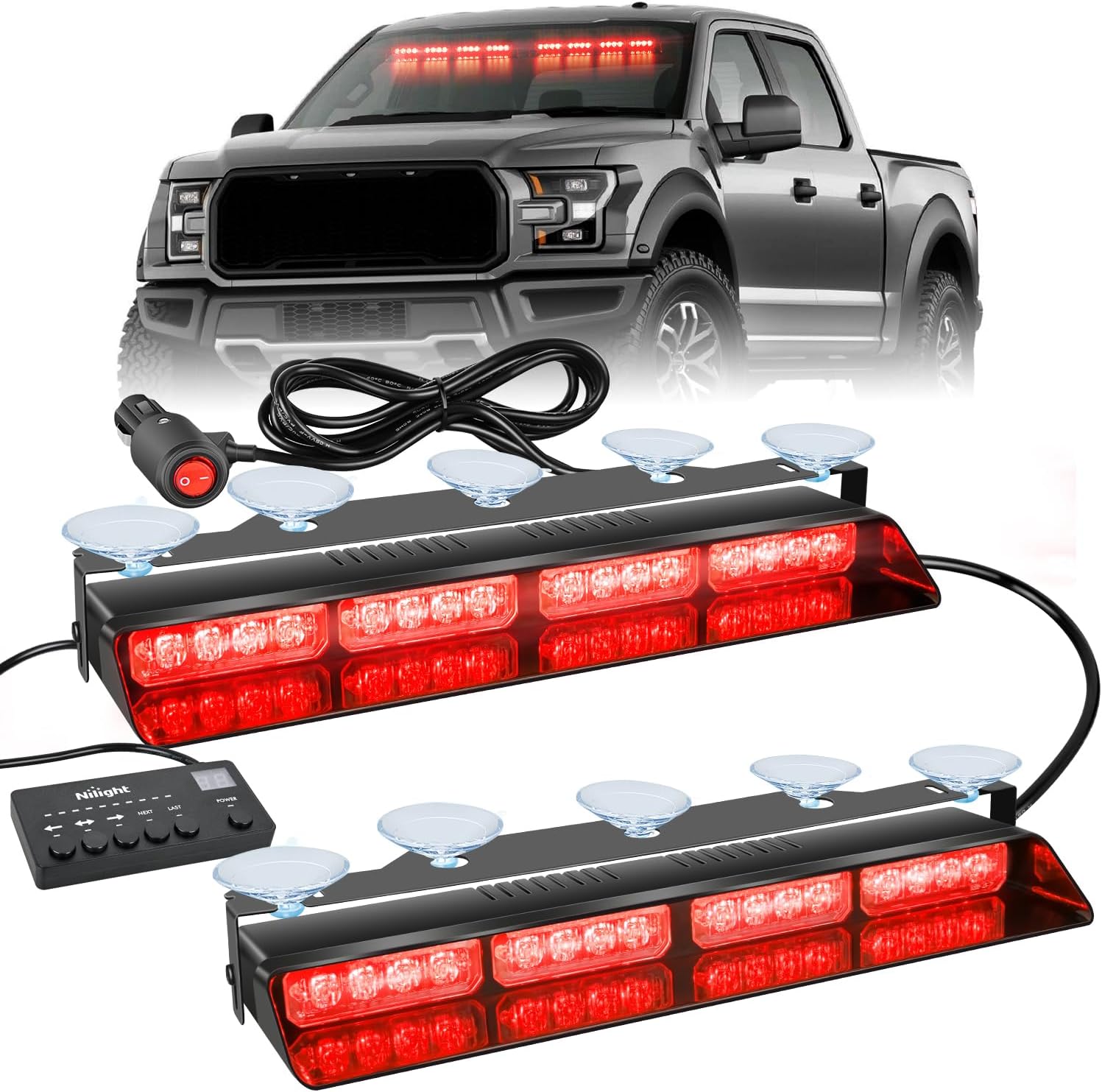 Deck Step Light - Nilight 32LED Emergency Dash Strobe Lights