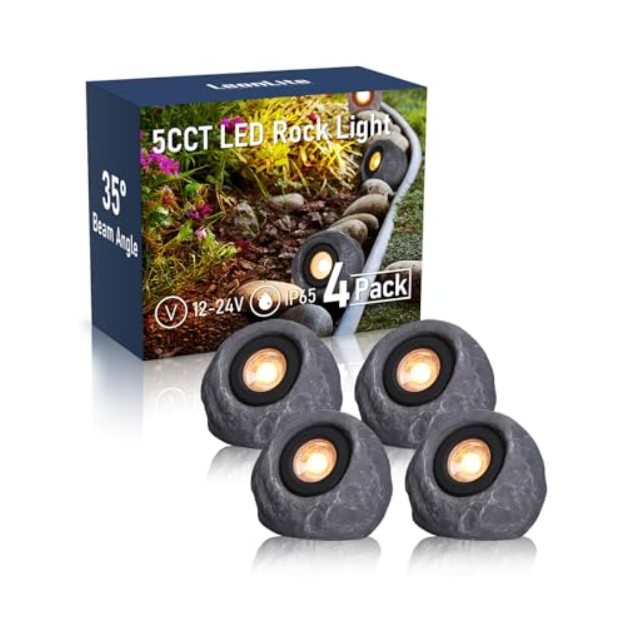 Outdoor Lighting Low Voltage - 5CCT LED Rock Lights Outdoor, 5W