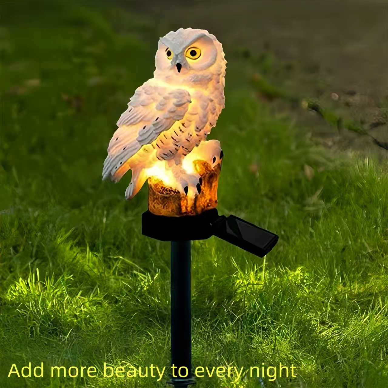 Outdoor Lighting Effects - Solar Owl Garden Stake Light Outdoor