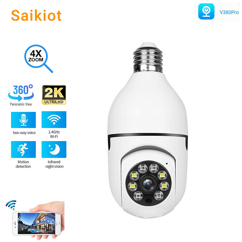 Outdoor Lighting Mains Powered - Saikiot 2MP 4MP V380 Pro Bulb