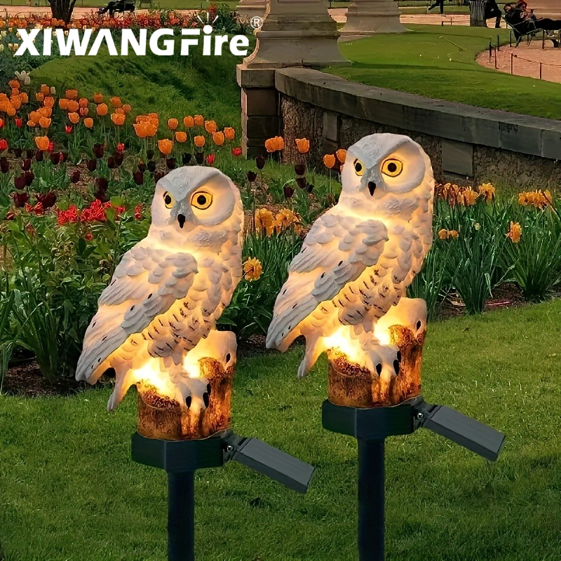 Outdoor Lighting Effects - Solar Owl Statue Garden Light LED