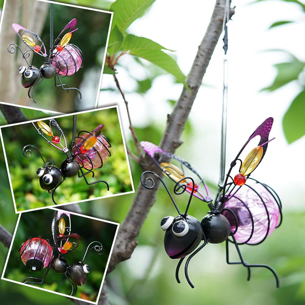 Outdoor Lighting Art - Iron Insect Statue With LED Fairy