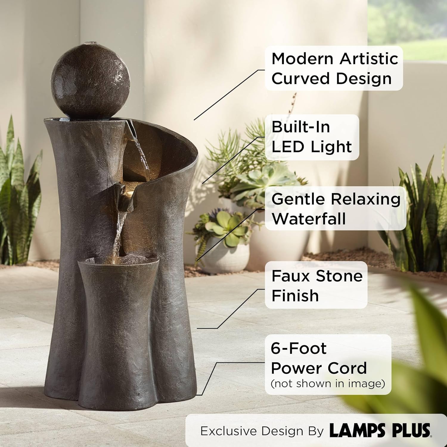 Outdoor Zen Lighting - Sphere Curve 39 1/2
