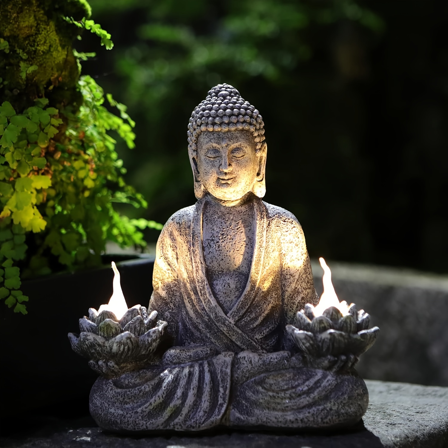 Outdoor Zen Lighting - Solar Statue Outdoor Lights, Outdoor Solar