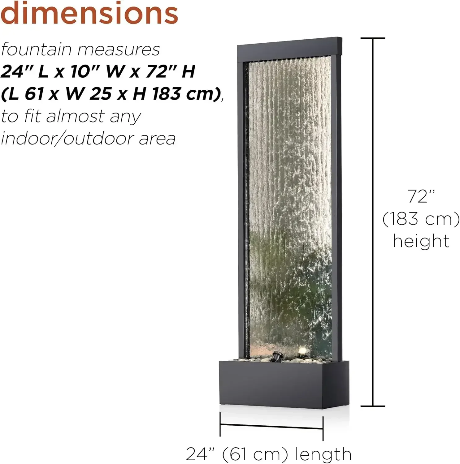 Outdoor Zen Lighting - Hot salesMirror Waterfall Fountain with Stones