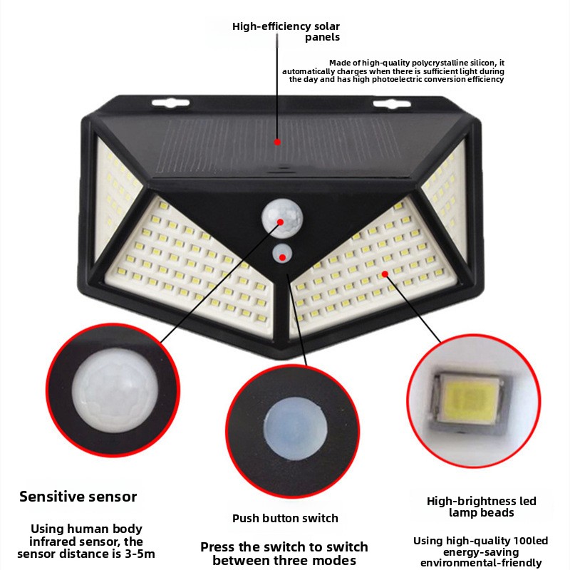 114LED Solar Panel Wall Light, – Outdoor Lighting On Amazon Bewertung und Preis