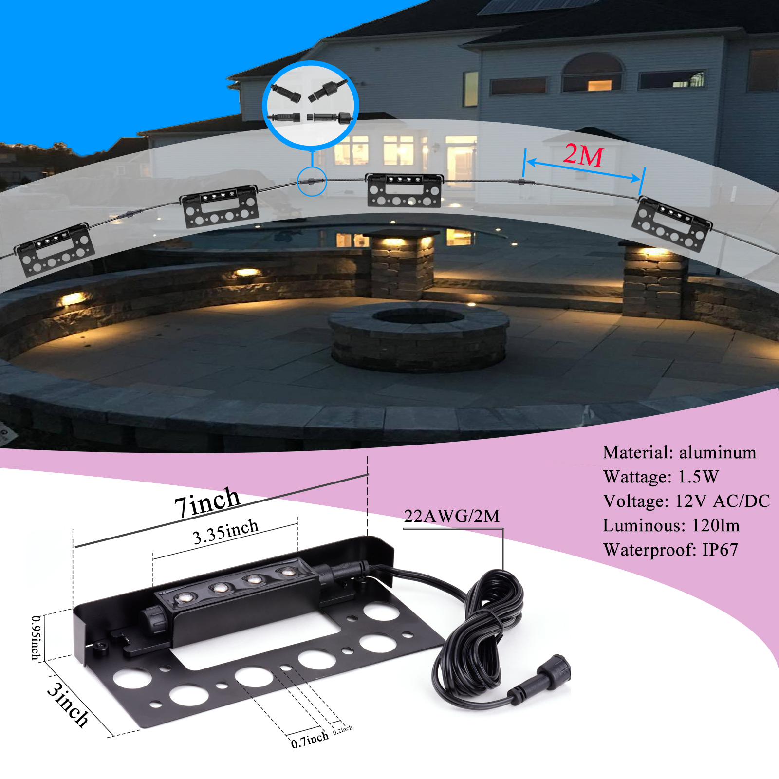 7 Inch LED Hardscape Lights,Re – Outdoor Lighting Low Voltage Bewertung und Preis
