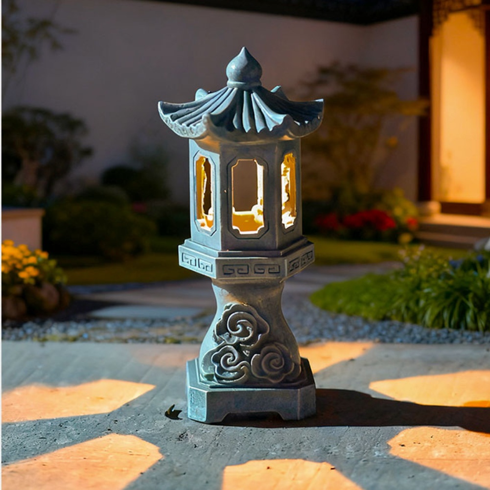 Zen Solar Pagoda Lantern with  – Outdoor Zen Lighting Bewertung und Preis