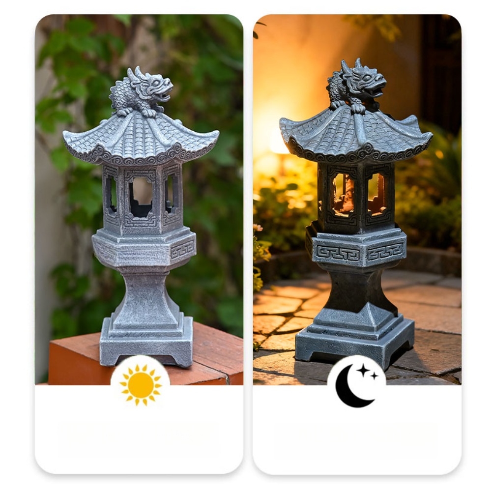 Zen Solar Pagoda Lantern with  – Outdoor Zen Lighting Bewertung und Preis