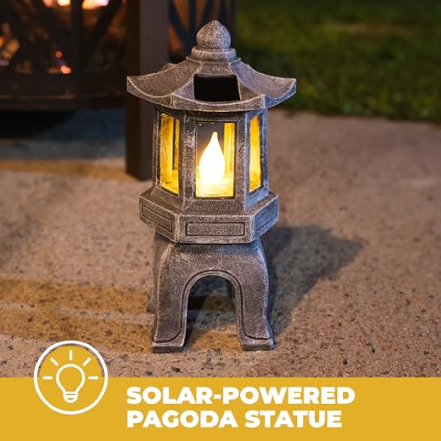 Solar Powered Asian Statue, Pa – Outdoor Zen Lighting Bewertung und Preis