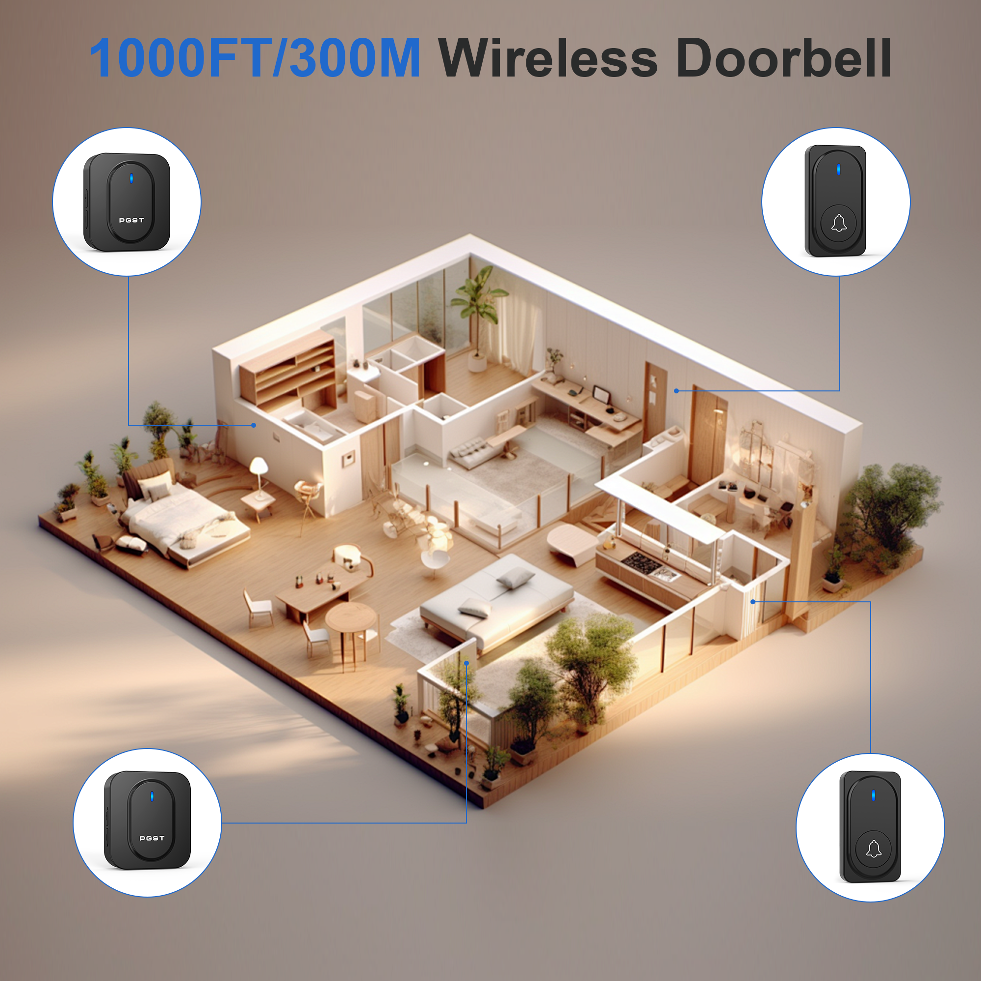 PGST Wireless Doorbell 36 Chim – Outdoor Lighting Wireless Bewertung und Preis