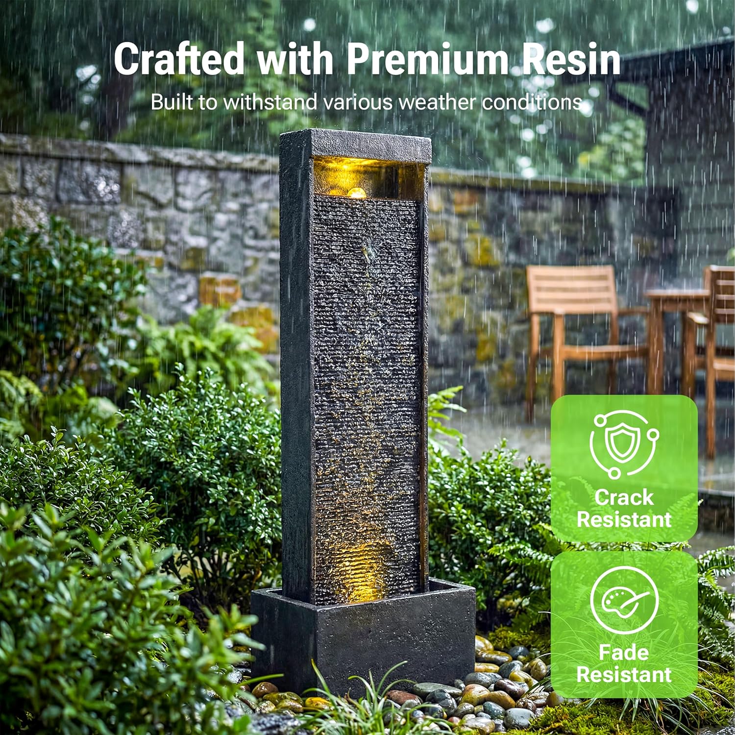 35-Inch Outdoor Water Fountain – Outdoor Lighting Art Bewertung und Preis