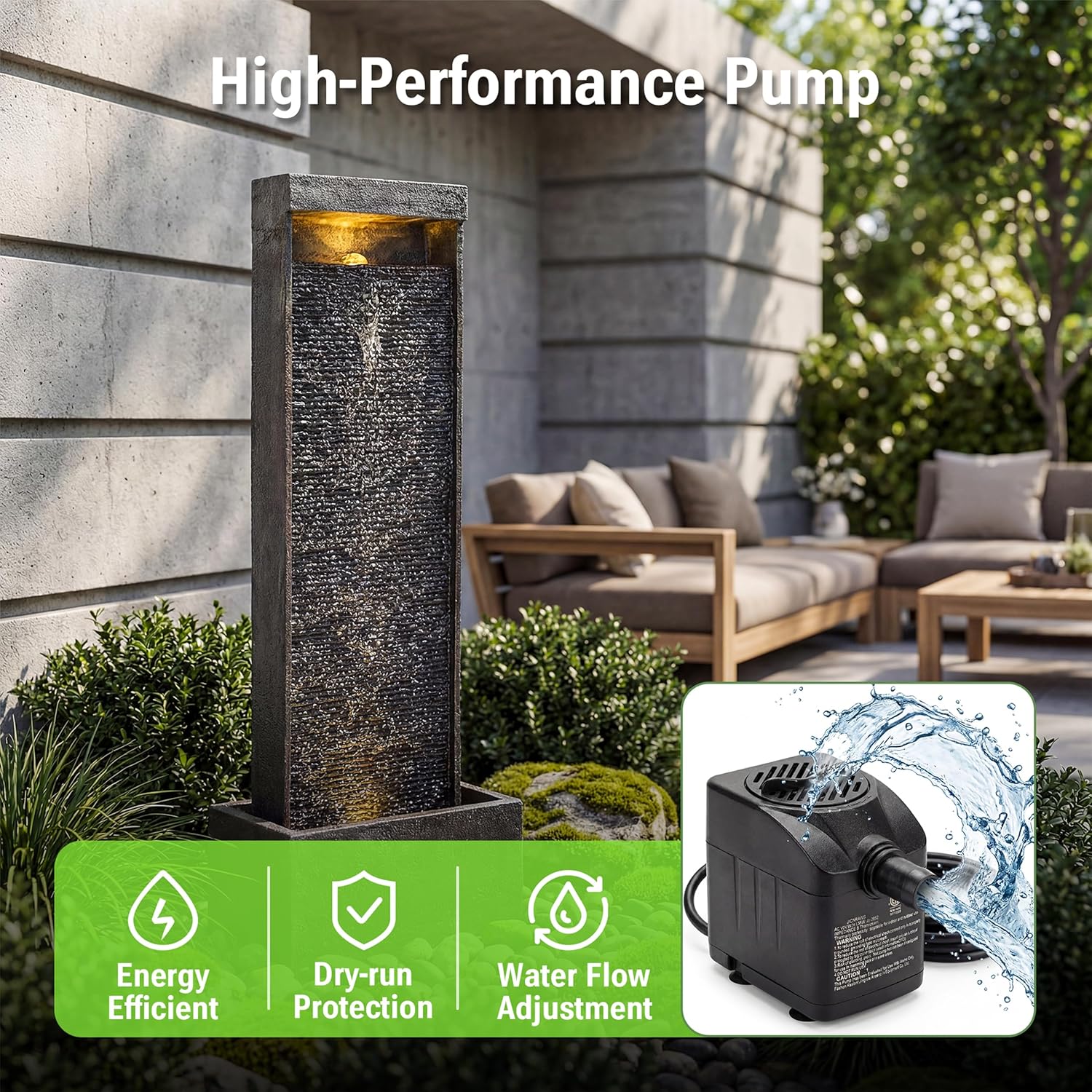 35-Inch Outdoor Water Fountain – Outdoor Lighting Art Bewertung und Preis