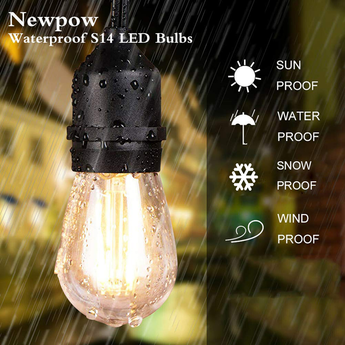 Outdoor String Lights LED S14  – Outdoor Lighting Uk Bewertung und Preis