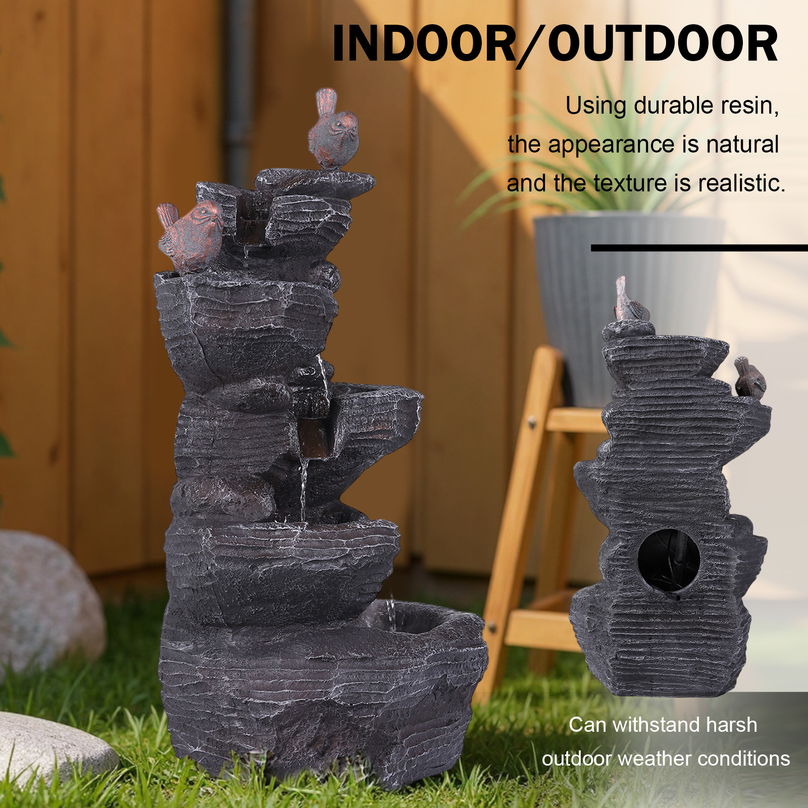 5-Tier Cascading Rock Water Fo – Outdoor Lighting Art Bewertung und Preis