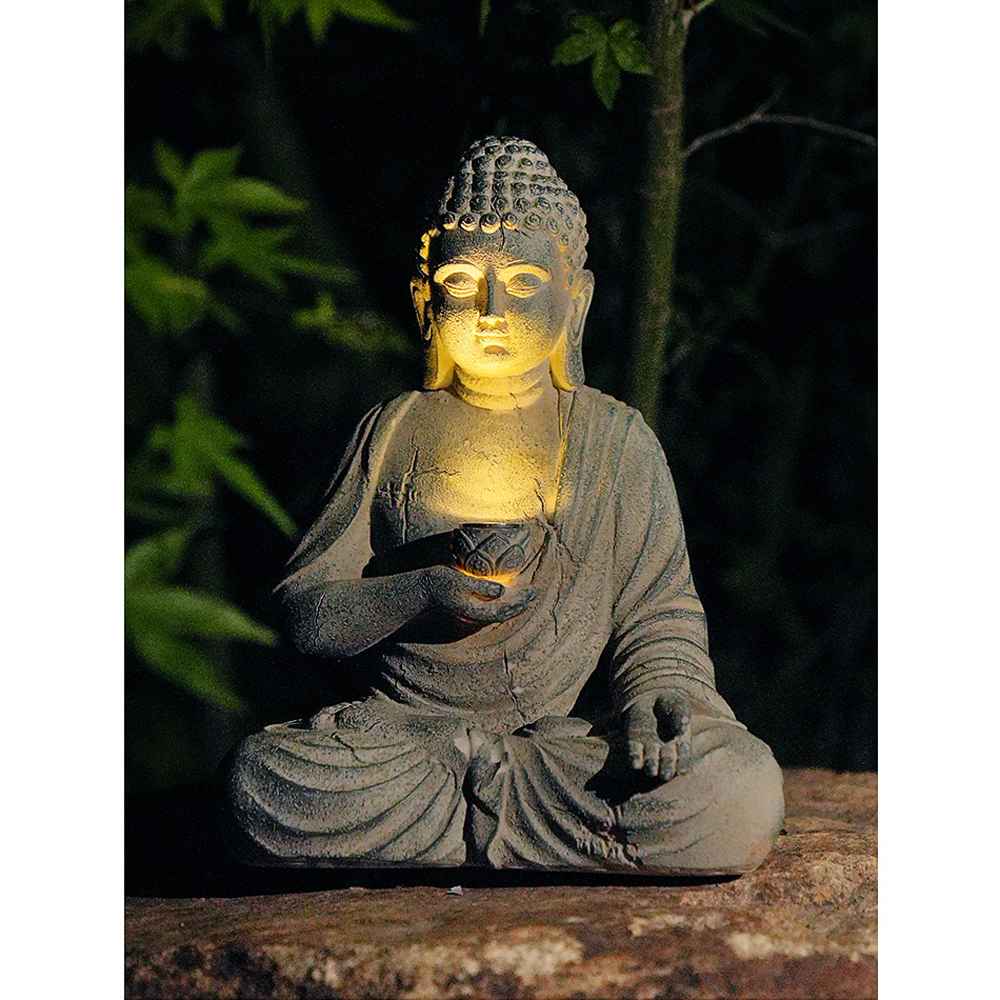 Resin Solar Buddha Statue Scul – Outdoor Zen Lighting Bewertung und Preis