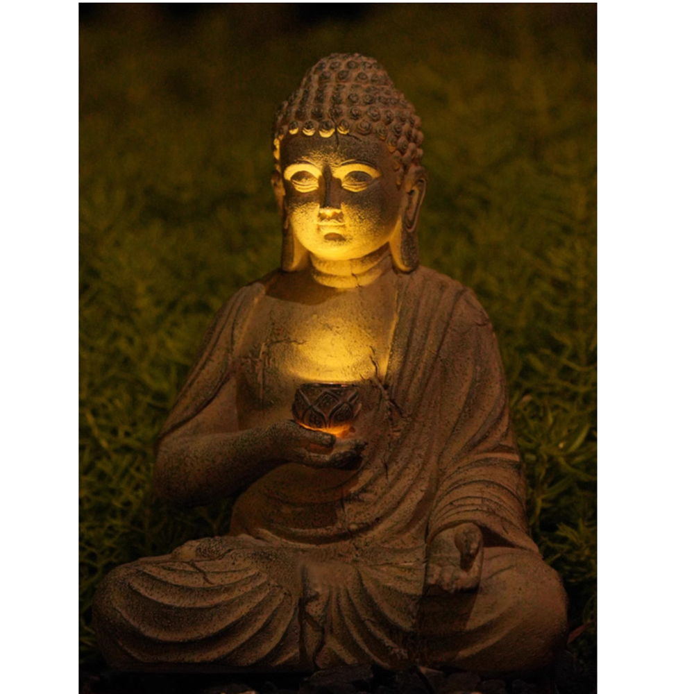 Resin Solar Buddha Statue Scul – Outdoor Zen Lighting Bewertung und Preis
