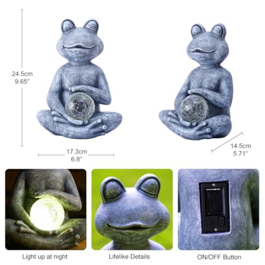 Frog Statue with Solar Gazing  – Outdoor Zen Lighting Bewertung und Preis