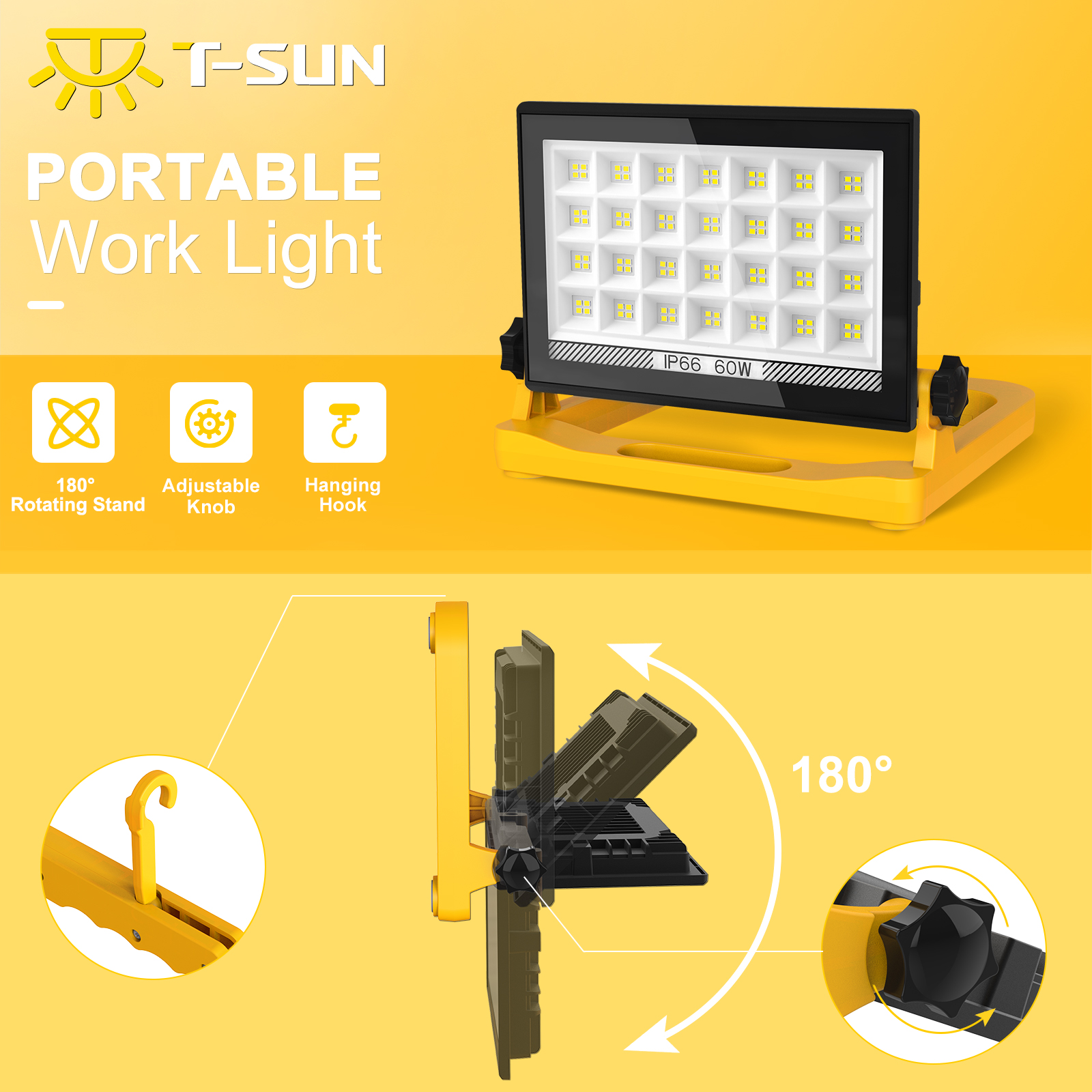 60W 5400LM Folding Stand Work  – Outdoor Lighting Not Working Bewertung und Preis