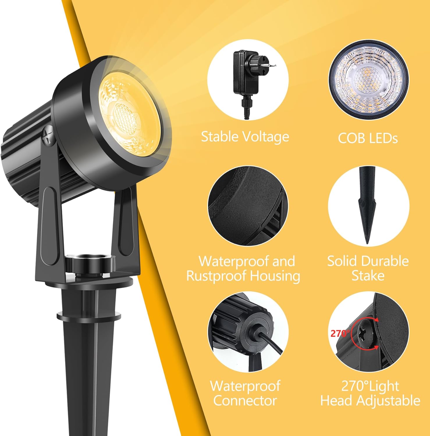 4/6/8LEDS 3000K Outdoor Spotli – Outdoor Lighting Low Voltage Bewertung und Preis