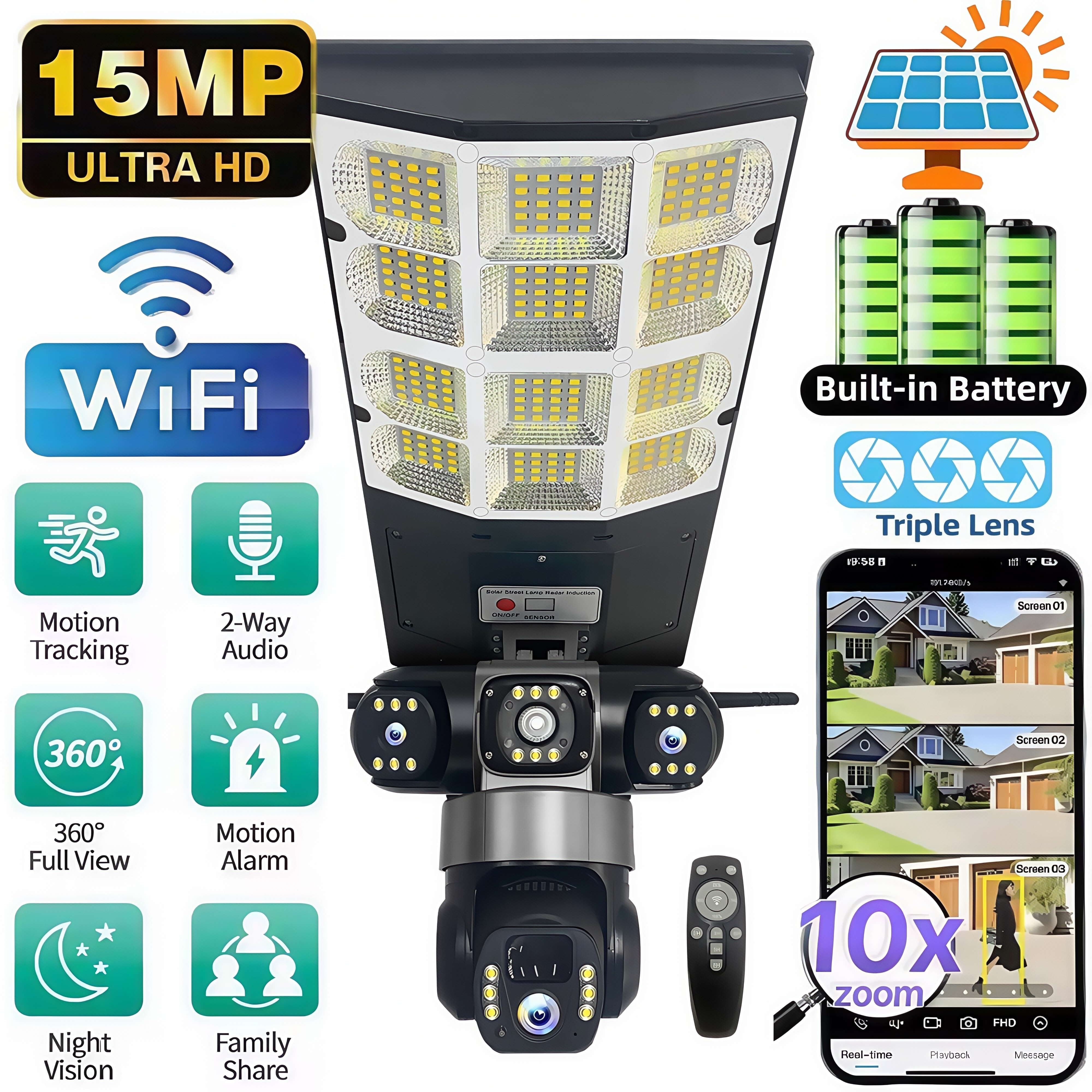 Solar WIFI Street Light HD Cam – Outdoor Lighting Mains Powered Bewertung und Preis