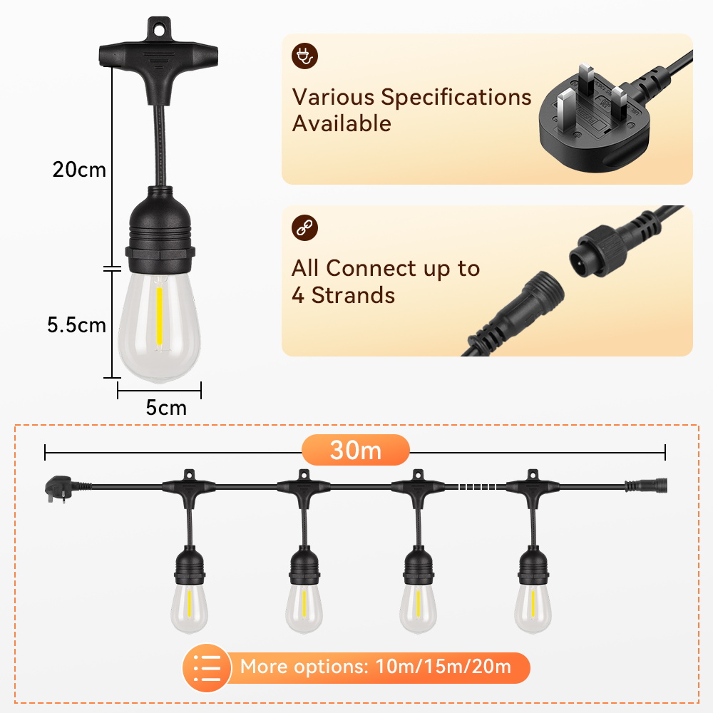 E27 Outdoor String Lights LED  – Outdoor Lighting Uk Bewertung und Preis
