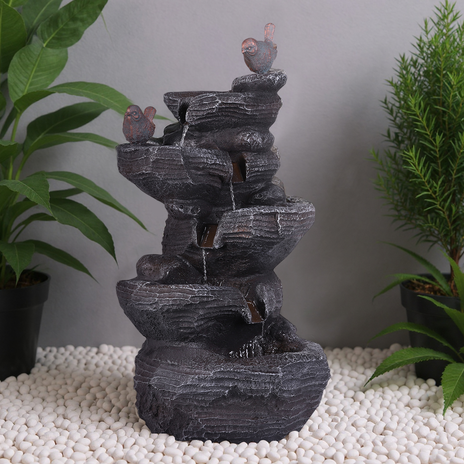 27in H 5-Tier Cascading Rock W – Outdoor Lighting Art Bewertung und Preis